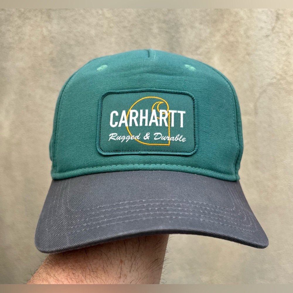 New-CARHARTT Canvas 6-panel Rugged & Durable Patch Green-Gray Snap Back Hat